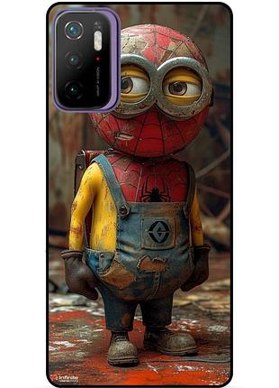 Силіконовий бампер чохол для xiaomi poco m3 pro з малюнком миньон marvel человек паук