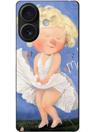 Чехол силиконовый бампер для iphone 16 plus с рисунком мэрилин монро гапчинская marilyn monroe