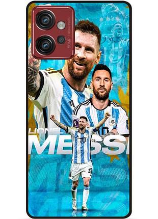 Силиконовый бампер чехол для motorola moto g32 с рисунком messi месси