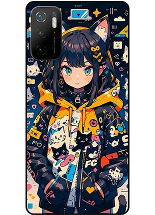 Силіконовий бампер чохол для xiaomi poco m3 pro з малюнком котики аніме