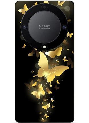 Чехол силиконовый бампер для huawei honor magic 6 lite с рисунком золотые бабочки мотыльки