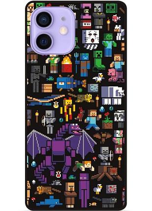 Силіконовий чохол бампер для iphone 12 mini з картинкою minecraft майнкрафт