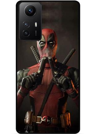 Силиконовый бампер чехол для xiaomi redmi note 12s с рисунком дэдпул deadpool