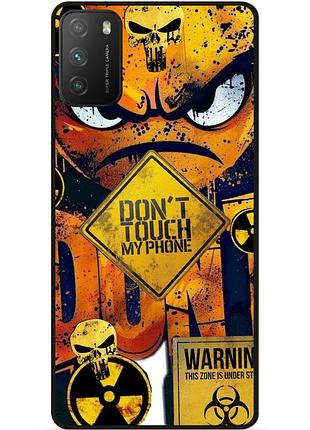 Чехол силиконовый бампер для xiaomi poco m3 с рисунком глаза dont touch my phone