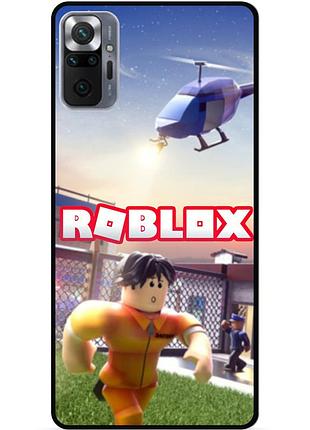 Силиконовый чехол бампер для xiaomi redmi note 10 pro с картинкой roblox роблокс