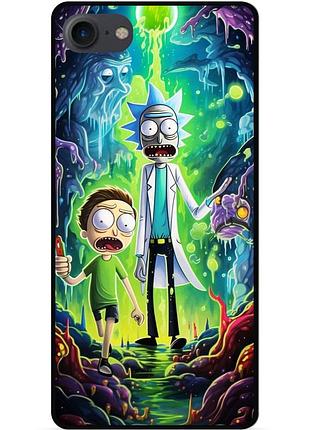 Силіконовий чохол бампер для iphone 8 з малюнком рік і морті rick and morty