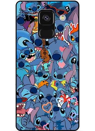 Силіконовий бампер чохол для samsung a8 plus стіч stitch
