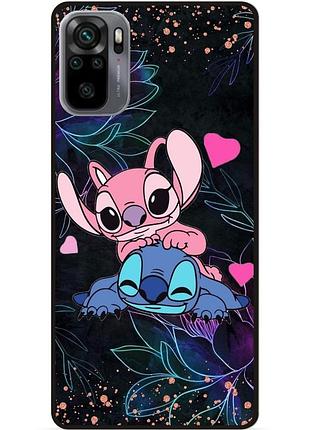 Силиконовый чехол бампер для xiaomi redmi note 10 с рисунком стич stitch