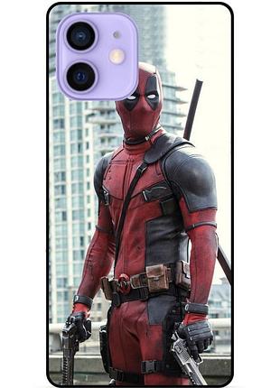 Силиконовый чехол бампер для iphone 12 с рисунком deadpool дэдпул