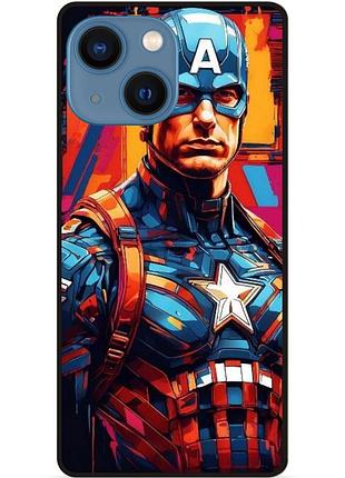 Силіконовий бампер чохол для iphone 13 mini з малюнком капитан америка marvel captain america