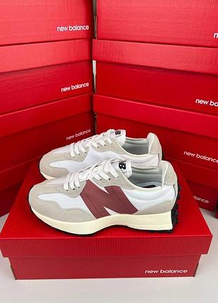 New balance 327 grey white red