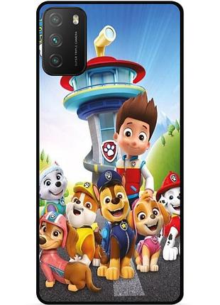 Силіконовий чохол бампер для xiaomi poco m3 з малюнком щенячий патруль