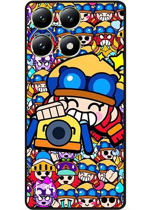 Силіконовий чохол бампер для xiaomi 14t стікери бравл джесси brawl