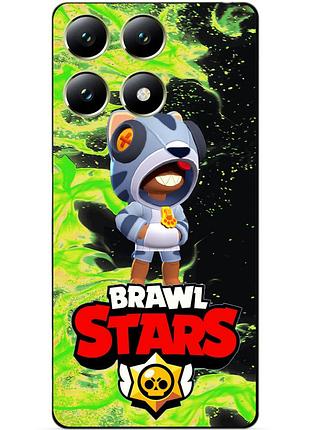 Силіконовий бампер чохол для xiaomi 14t з героєм бравл леон бродячий brawl