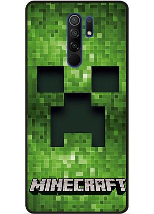 Силиконовый чехол бампер для xiaomi redmi 9 с рисунком крипер minecraft майнкрафт