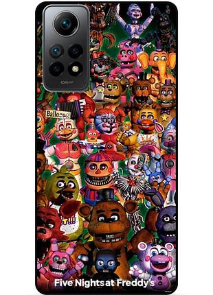 Силиконовый бампер чехол для xiaomi redmi note 11 pro с рисунком аниматроники freddy фредди