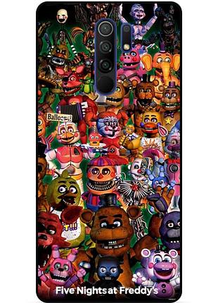 Силіконовий бампер чохол для xiaomi redmi note 8 pro з малюнком аніматроніки freddy фредді