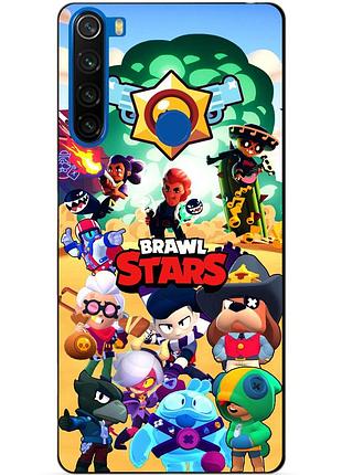 Силиконовый бампер чехол для xiaomi redmi note 8 с картинкой бравл силовая лига нокаут леон ворон