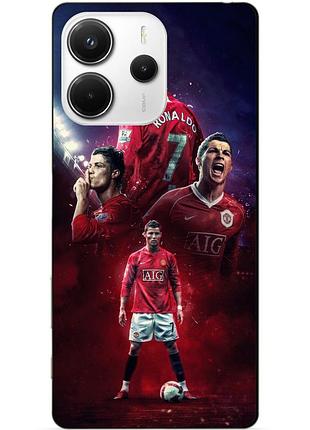 Чехол силиконовый бампер для xiaomi redmi note 14 с рисунком ronaldo mu роналдо