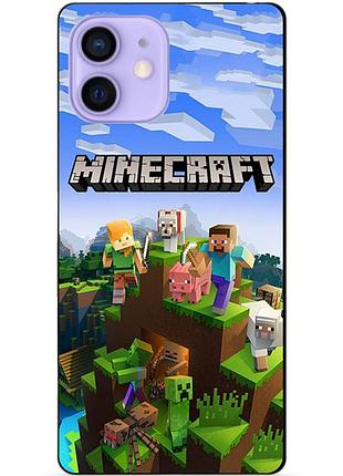 Силиконовый бампер чехол для iphone 11 с рисунком minecraft майнкрафт