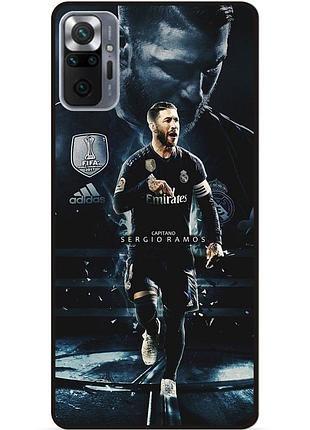 Силиконовый чехол бампер для xiaomi redmi note 10 pro с рисунком sergio ramos серхио рамос