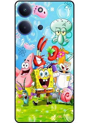 Силиконовый чехол для xiaomi redmi 15c с рисунком sponge bob губка боб
