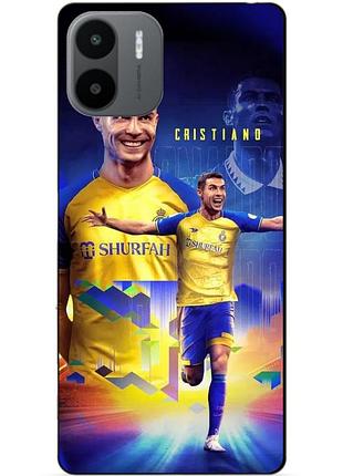Силиконовый бампер чехол для xiaomi redmi a2 с рисунком роналдо аль наср ronaldo