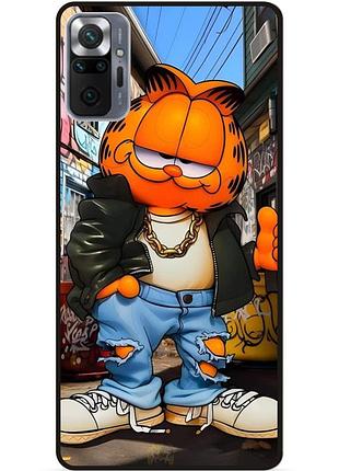 Чехол силиконовый бампер для xiaomi redmi note 10 pro с рисунком гарфилд marvel