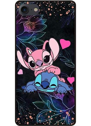 Силиконовый чехол бампер для iphone 8 с рисунком стич stitch