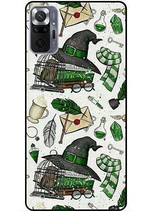 Силиконовый бампер чехол для xiaomi redmi note 10 pro с картинкой слизерин slytherin гарри поттер harry potter