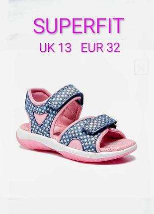 Шкіряні шикарні стильні босоніжки сандалі бренду super fit   uk  13   eur  32