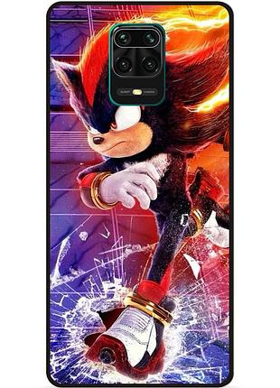 Чехол силиконовый бампер для xiaomi redmi note 9 pro с картинкой шэдоу sonik соник