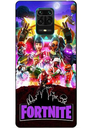 Силиконовый бампер чехол для xiaomi redmi note 9 pro с рисунком fortnite фортнайт