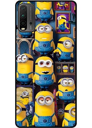 Силиконовый бампер чехол для xiaomi redmi 9t с картинкой миньоны minion