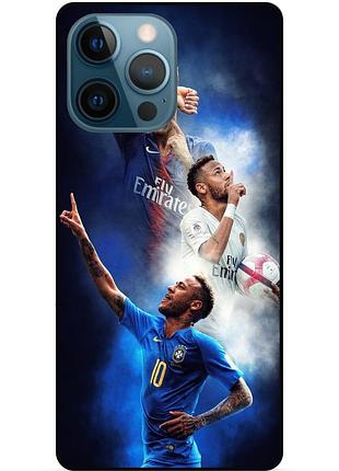 Силиконовый бампер чехол для iphone 13 pro с рисунком неймар neymar