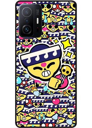 Силіконовий чохол бампер для xiaomi 11t стікери бравл поко brawl