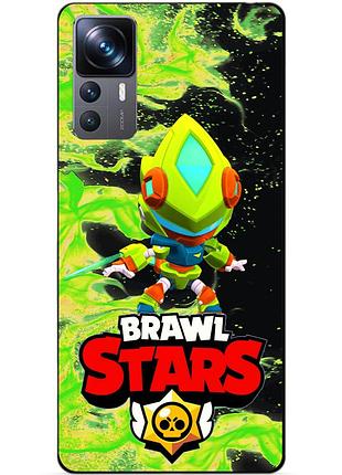 Чехол силиконовый бампер для xiaomi 12t с героем бравл леон меха brawl