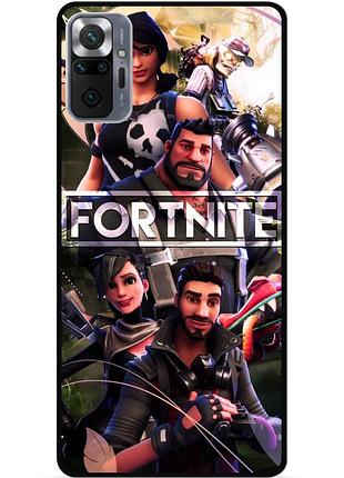 Силиконовый чехол бампер для xiaomi redmi note 10 pro с картинкой фортнайт fortnite