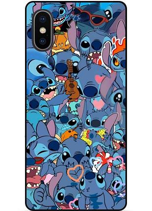 Силиконовый бампер чехол для iphone xs max с картинкой стич stitch
