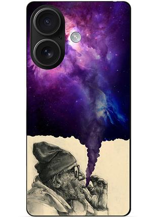 Чехол силиконовый бампер для iphone 16 plus с рисунком дед космос галактика
