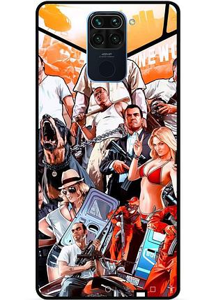 Чехол силиконовый бампер для xiaomi redmi note 9 гта gta