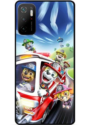 Силіконовий чохол бампер для xiaomi poco m3 pro з малюнком щенячий патруль