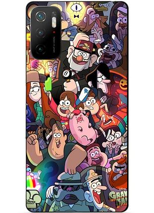 Силиконовый бампер чехол для xiaomi poco m3 pro с рисунком гравити фолз gravity falls