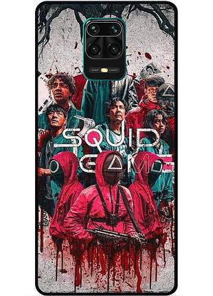 Силіконовий чохол бампер для xiaomi redmi note 9s з малюнком гра в кальмара