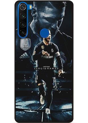 Силиконовый чехол бампер для xiaomi redmi note 8 с рисунком sergio ramos серхио рамос