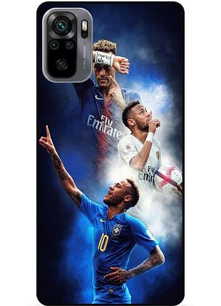 Силиконовый бампер чехол для xiaomi redmi note 10s с рисунком неймар neymar