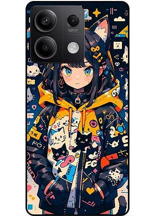 Силіконовий бампер чохол для xiaomi redmi note 14s з малюнком котики аніме