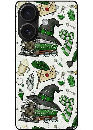 Чехол силиконовый бампер для iphone 16 plus с картинкой слизерин slytherin гарри поттер harry potter