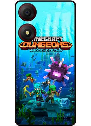Силіконовий чохол бампер для zte blade a34 з малюнком майнкрафт minecraft