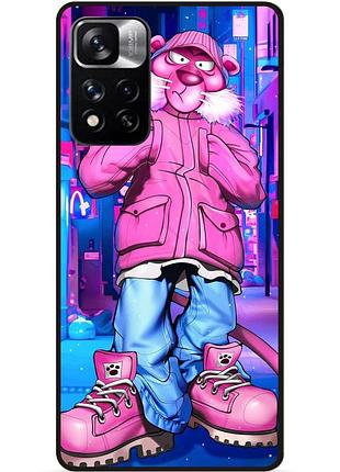 Чехол силиконовый бампер для xiaomi redmi note 11 pro plus 5g с рисунком розовая пантера marvel